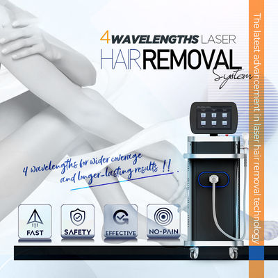 1.6kw Ice Platinum Titanium Diode Hair Removal Laser 4 طول موج 755 808 940 1064nm